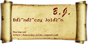 Bánóczy Jolán névjegykártya