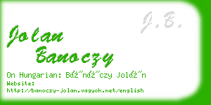 jolan banoczy business card